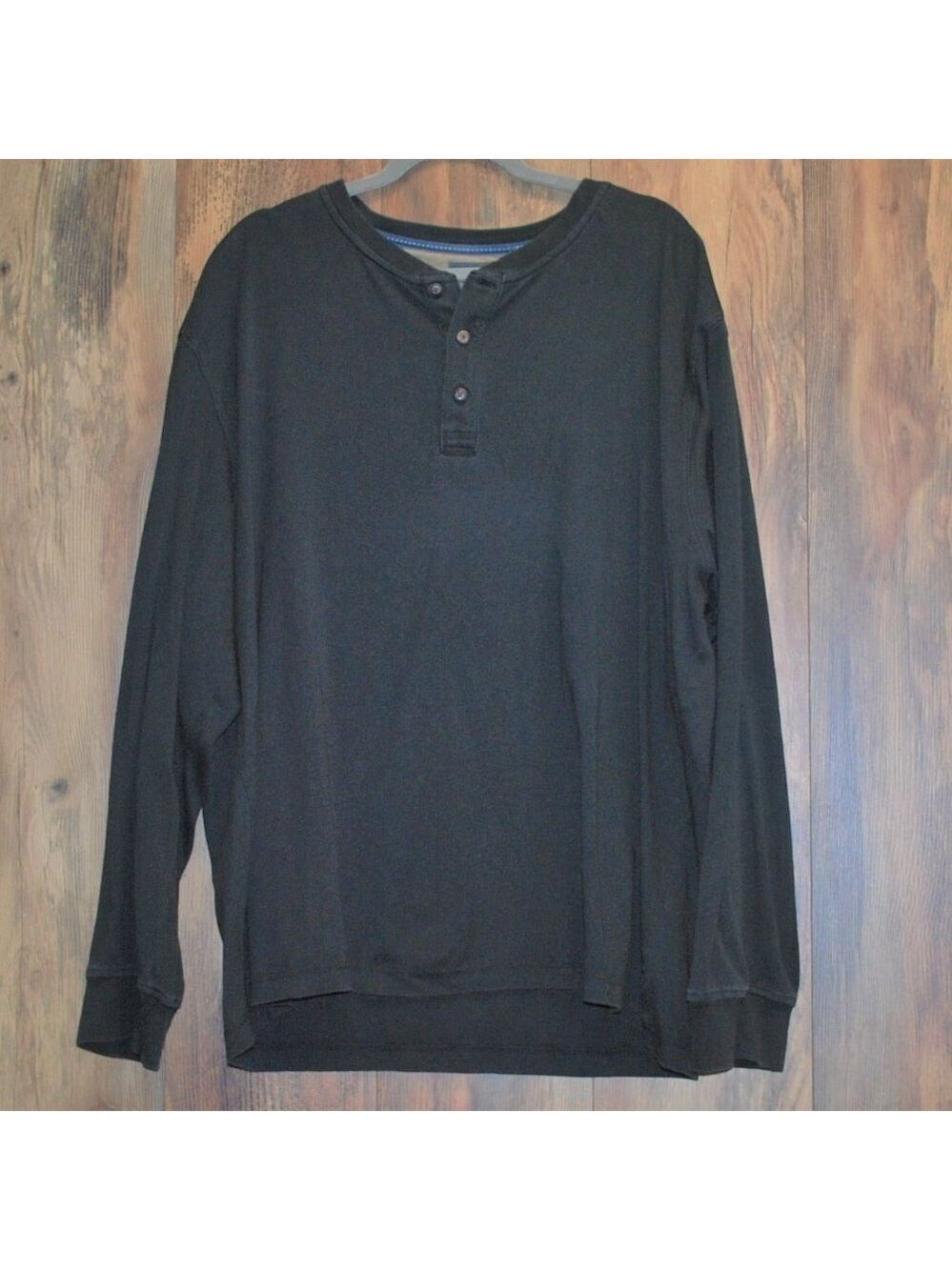 Arrow Long Sleeve Men's Shirt Dark Gray Soft 1/4 Button Down XXL